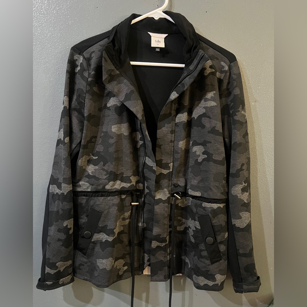Cabi Black Grey Camo Camouflage Full Zip ATC Jacket